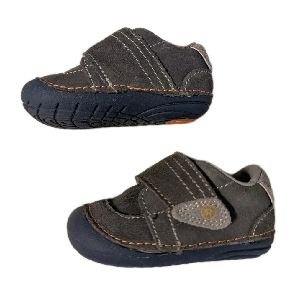 Stride Rite Infant Kid's Soft Motion SM Kellen Sneaker Leather Blue Gray Size 3W